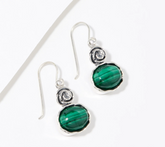 Or Paz Sterling Silver Floral Opaque Malachite Earrings